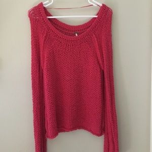 FREE PEOPLE RED SWEATER